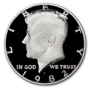 1982-S Kennedy Half Dollar 20-Coin Roll Proof 1982-S Kennedy Half Dollar 20-Coin Roll Proof