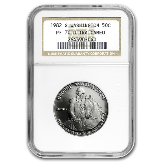 1982-S Silver George Washington 1/2 Dollar Commem PF-70 NGC 1982-S Silver George Washington 1/2 Dollar Commem PF-70 NGC