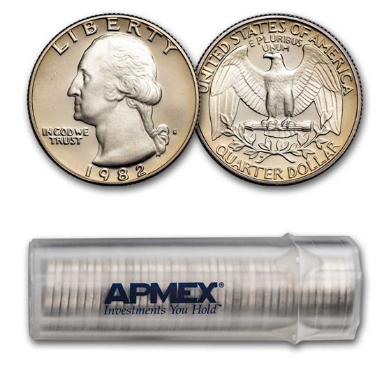 1982-S Washington Quarter 40-Coin Roll Proof 1982-S Washington Quarter 40-Coin Roll Proof
