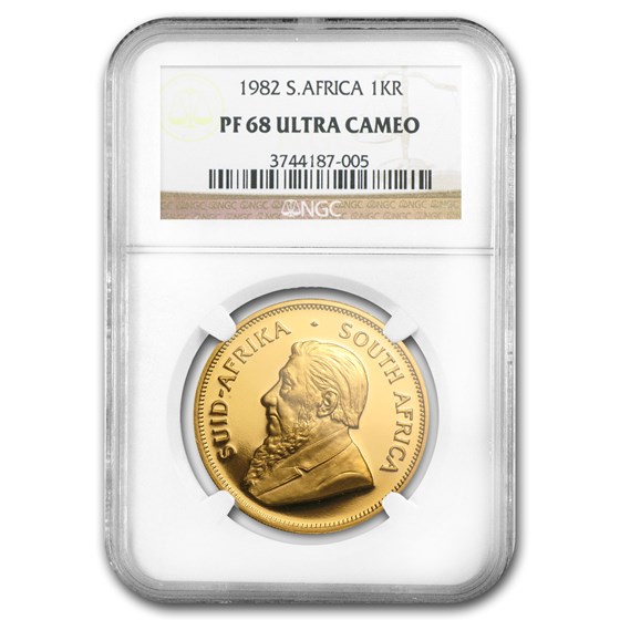 1982 South Africa 1 oz Gold Krugerrand PF-68 NGC 1982 South Africa 1 oz Gold Krugerrand PF-68 NGC