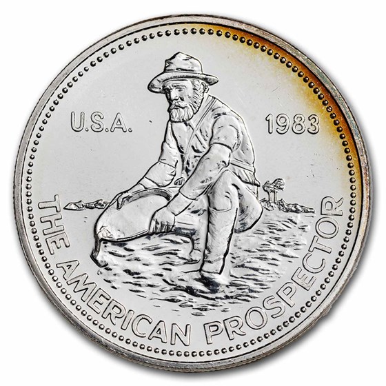 1983 1 oz Silver Round - Engelhard Prospector ("E" Logo Reverse) 1983 1 oz Silver Round - Engelhard Prospector ("E" Logo Reverse)