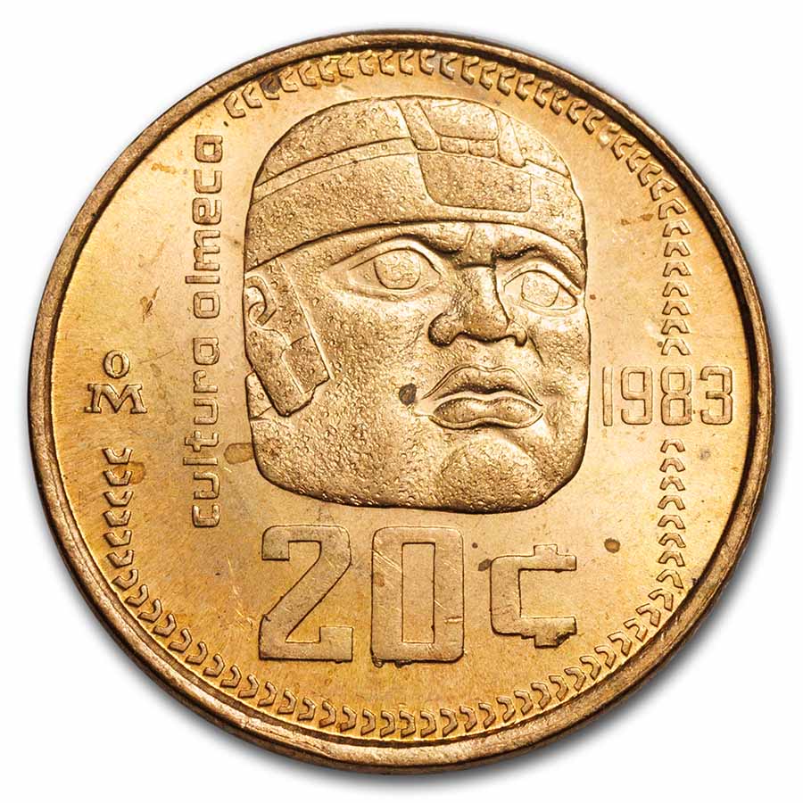 Buy 1983-1984 Mexico 20 Centavos Olmec Culture BU | APMEX