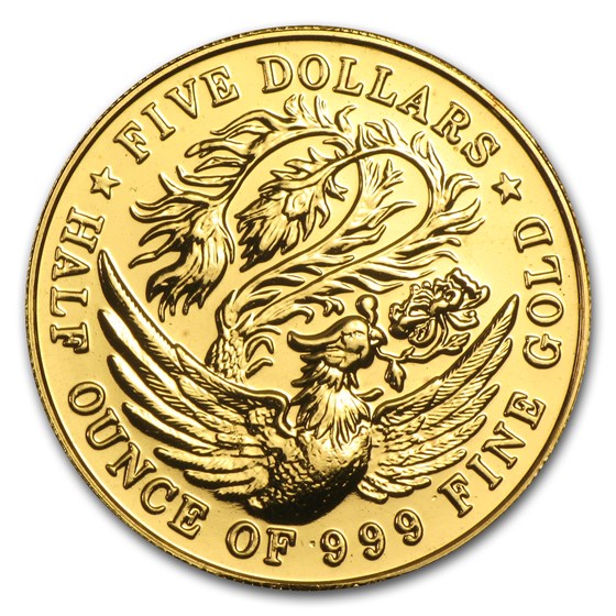 1983-1984 Singapore 1/2 oz Gold $5 Phoenix BU (Random) 1983-1984 Singapore 1/2 oz Gold $5 Phoenix BU (Random)