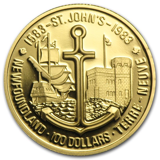 1983 Canada 1/2 oz Proof Gold $100 St. John's Newfoundland 1983 Canada 1/2 oz Proof Gold $100 St. John's Newfoundland