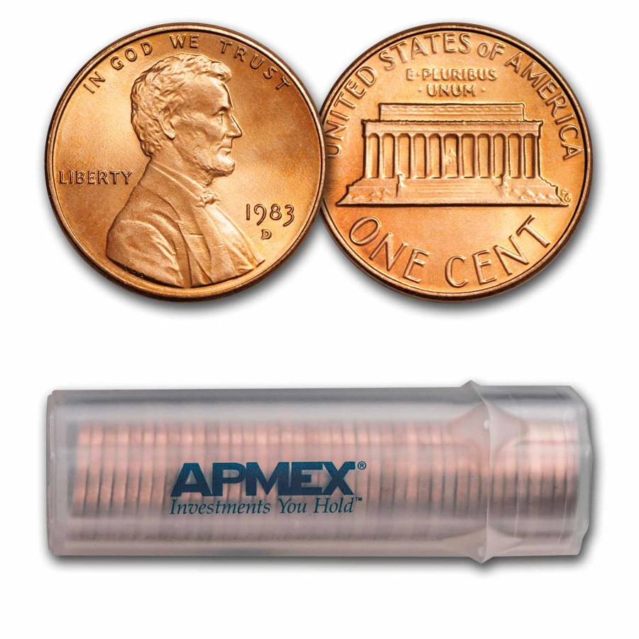 1983-D Lincoln Cent 50-Coin Roll BU