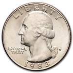 1983-D Washington Quarter 40-Coin Roll BU