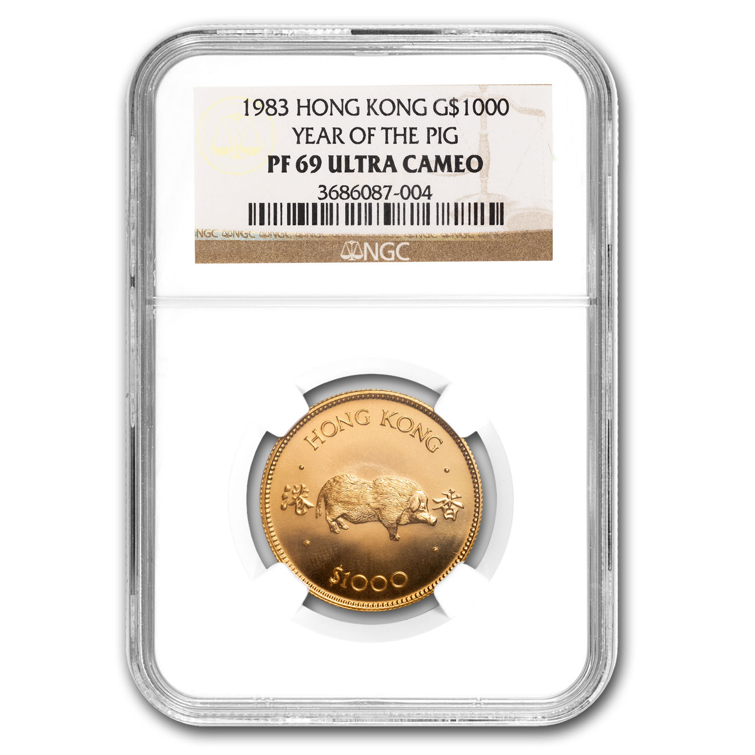 NGC PF69 1/2ソブリン 金貨　1983 Buy 1983 Hong Kong Gold $1000 Year of the Pig PF-69 | APMEX