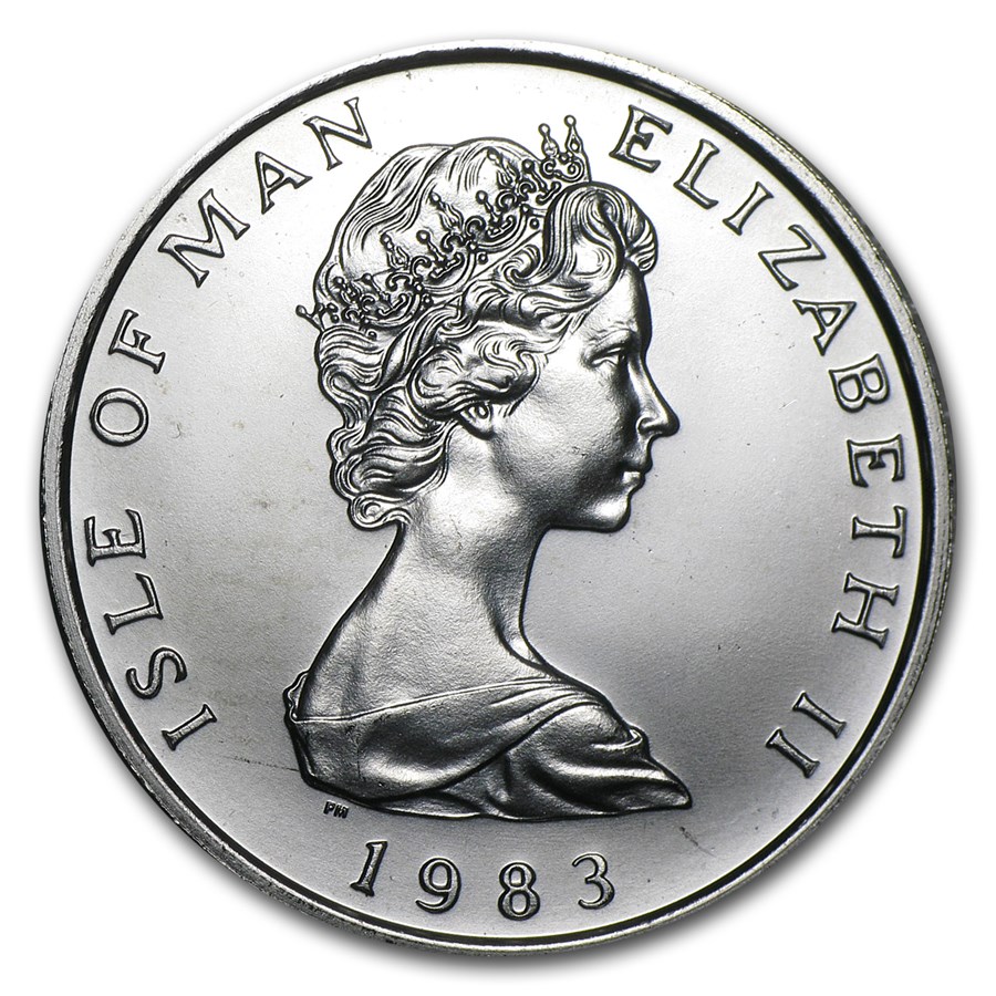 1983 Isle of Man 1 oz Platinum Noble (Scruffy)