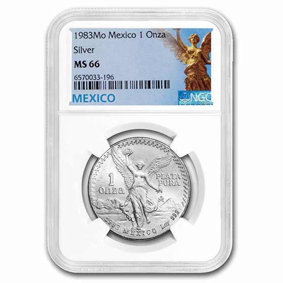 1983 Mexico 1 oz Silver Libertad MS-66 NGC 1983 Mexico 1 oz Silver Libertad MS-66 NGC