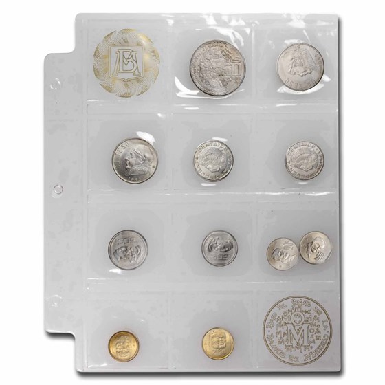1983 Mexico 20 Centavos-50 Pesos 11-Coin Mint Set 1983 Mexico 20 Centavos-50 Pesos 11-Coin Mint Set