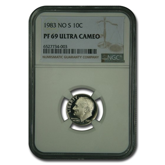 1983 No "S" Variety Roosevelt Dime PF-69 UCAM NGC