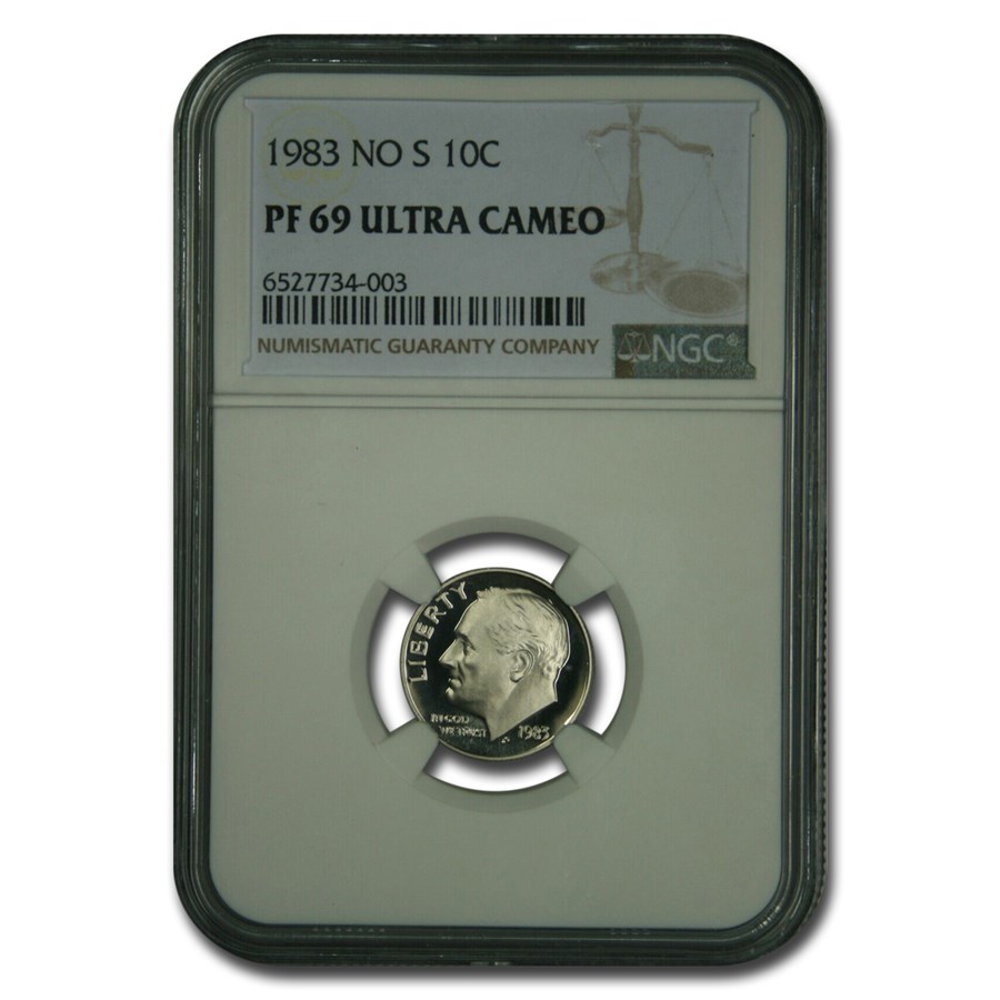 1983 No "S" Variety Roosevelt Dime PF-69 UCAM NGC