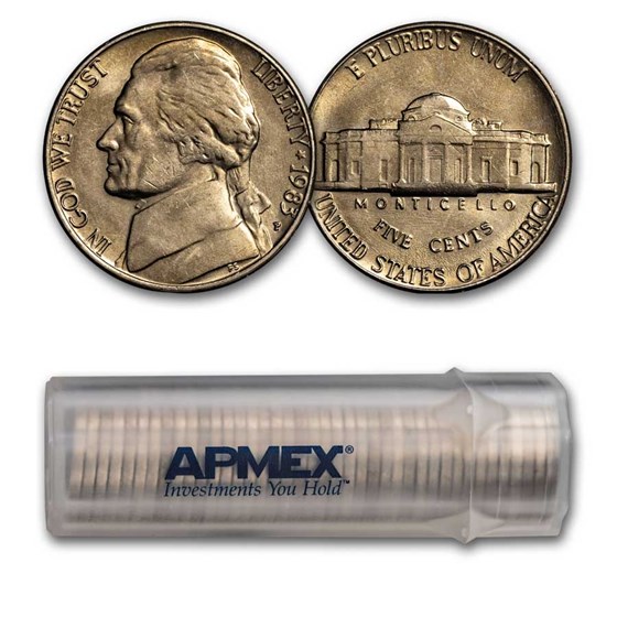1983-P Jefferson Nickel 40-Coin Roll BU 1983-P Jefferson Nickel 40-Coin Roll BU
