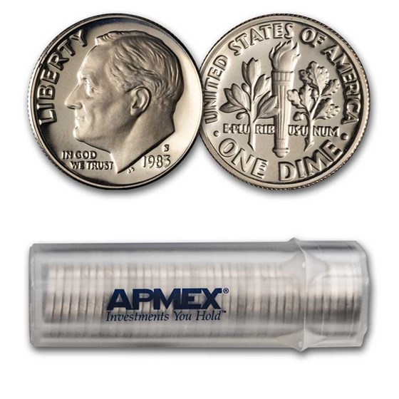 1983-S Roosevelt Dime 50-Coin Roll Proof 1983-S Roosevelt Dime 50-Coin Roll Proof