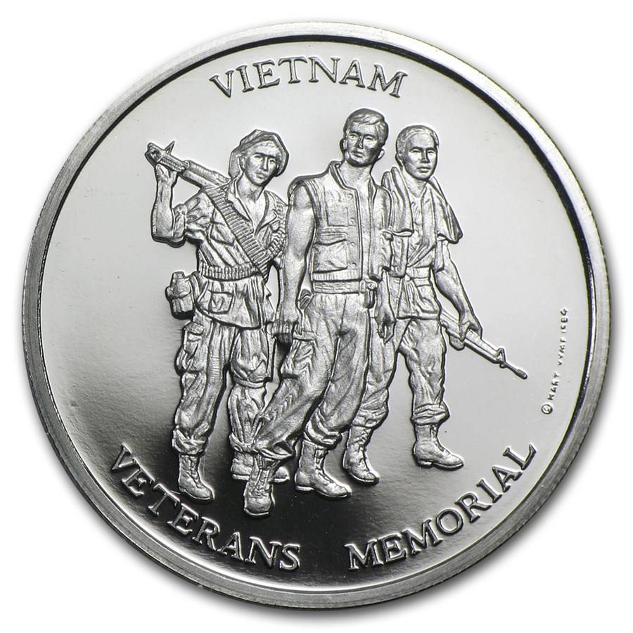 1984 1/2 oz Proof Platinum Vietnam Veterans Memorial