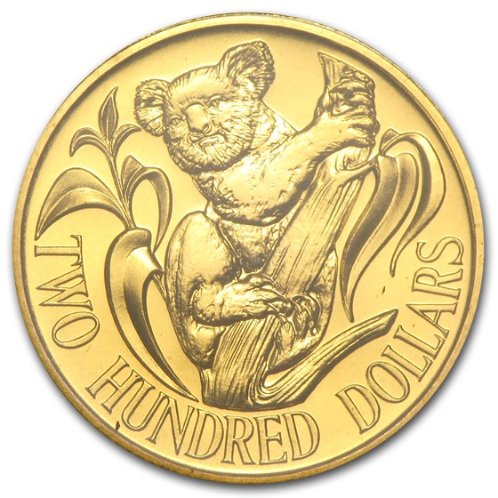 1984 Australia Gold $200 Koala BU