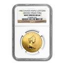 1984 Canada 1 oz Gold Maple Leaf MS-66 NGC (Mint Error)