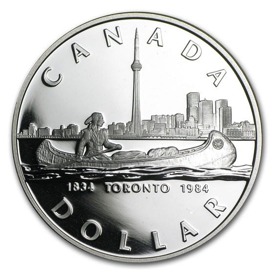 1984 Canada Silver Dollar Proof (Toronto Sesquicentennial) 1984 Canada Silver Dollar Proof (Toronto Sesquicentennial)