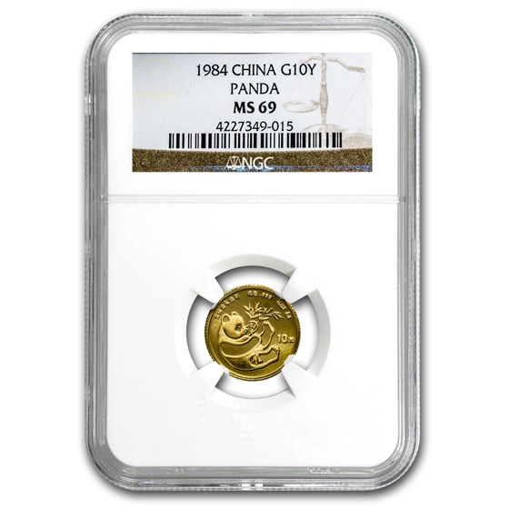 1984 China 1/10 oz Gold Panda MS-69 NGC 1984 China 1/10 oz Gold Panda MS-69 NGC