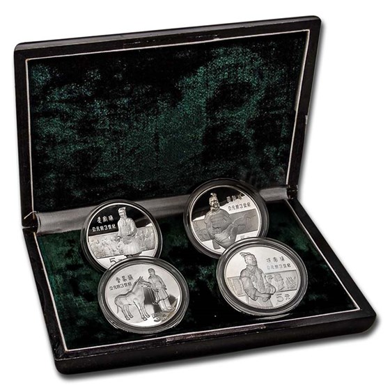 1984 China Silver 4-Coin Historical Figures Proof Set 1984 China Silver 4-Coin Historical Figures Proof Set