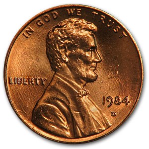 1984-D Lincoln Cent BU (Red)