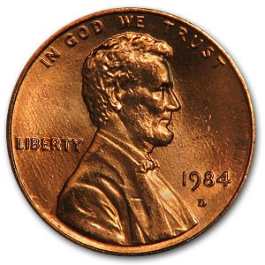 1984-D Lincoln Cent BU (Red) 1984-D Lincoln Cent BU (Red)