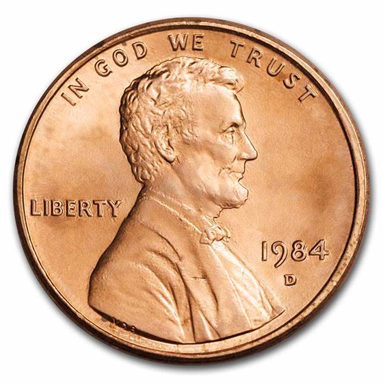 1984-D Lincoln Cent BU (Red) 1984-D Lincoln Cent BU (Red)