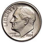 1984-D Roosevelt Dime 50-Coin Roll BU