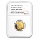 1984 Ethiopia Gold 200 Birr UN Decade for Women PF-69 NGC