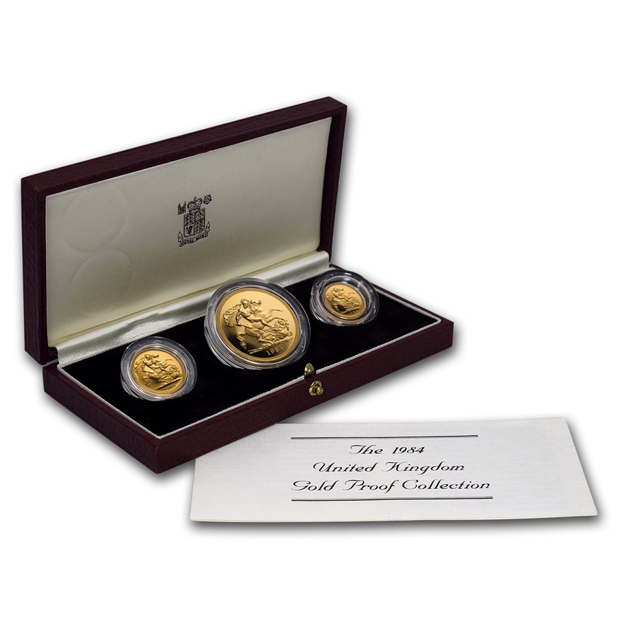 1984 Great Britain 3-Coin Gold Proof Set