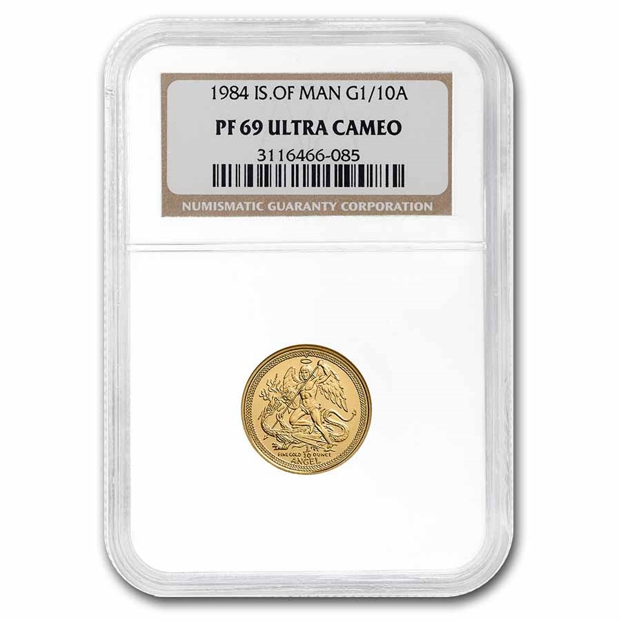1984 Isle of Man 1/10 oz Gold Proof Angel PF-69 NGC