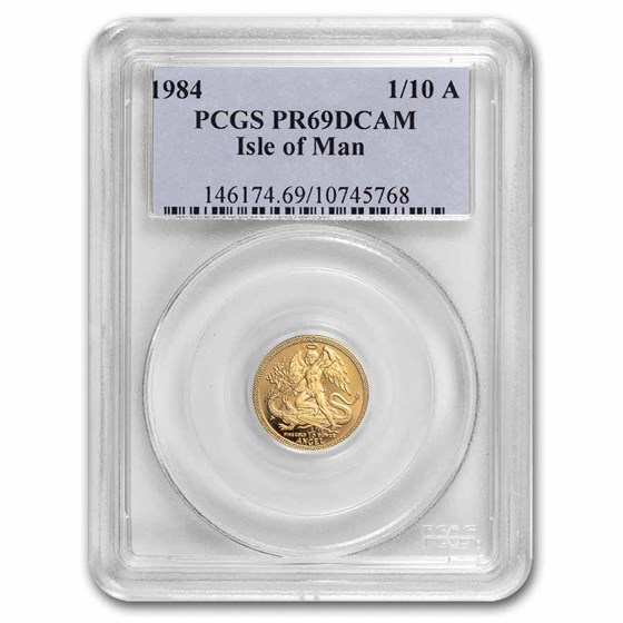 1984 Isle of Man 1/10 oz Gold Proof Angel PR-69 PCGS 1984 Isle of Man 1/10 oz Gold Proof Angel PR-69 PCGS