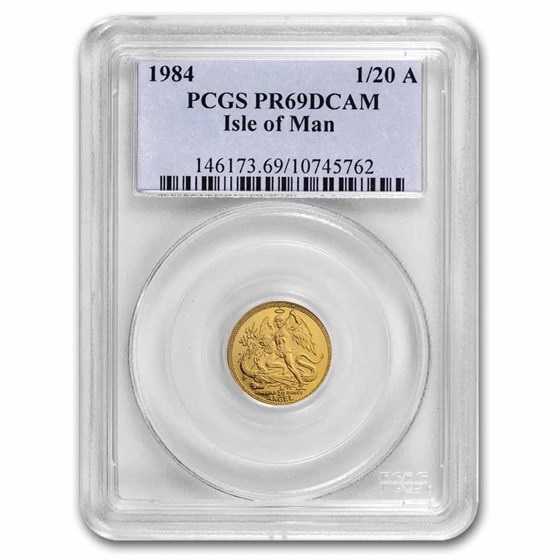 1984 Isle of Man 1/20 oz Gold Angel PR-69 PCGS 1984 Isle of Man 1/20 oz Gold Angel PR-69 PCGS