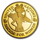 1984 Jamaica Gold 250 Dollars U.N. Decade for Women Proof w/COA