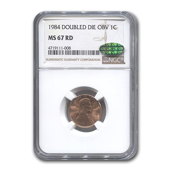 1984 Lincoln Cent Doubled Die Obverse MS-67 NGC CAC (Red) 1984 Lincoln Cent Doubled Die Obverse MS-67 NGC CAC (Red)
