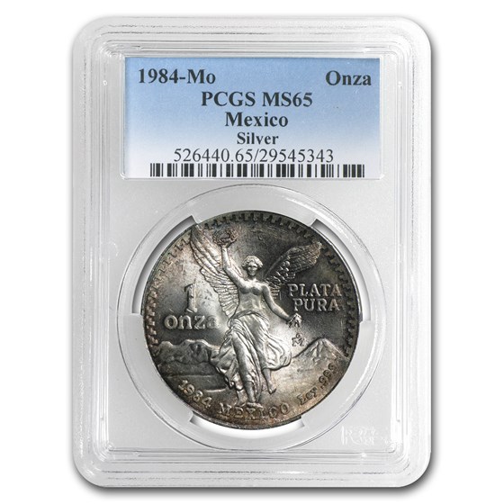 1984 Mexico 1 oz Silver Libertad MS-65 PCGS (Toned) 1984 Mexico 1 oz Silver Libertad MS-65 PCGS (Toned)