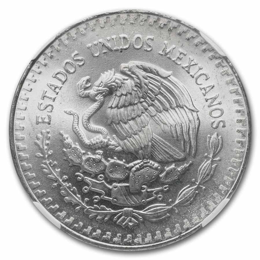 1984 Mexico 1 oz Silver Libertad MS-66 NGC (Coat of Arms Label)