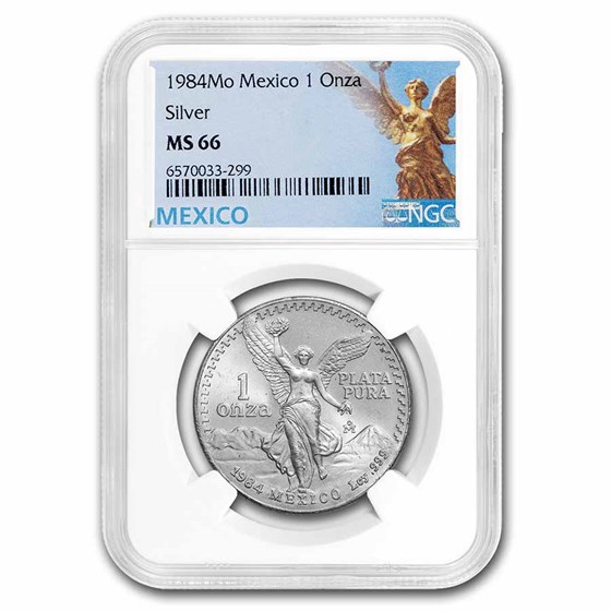 1984 Mexico 1 oz Silver Libertad MS-66 NGC 1984 Mexico 1 oz Silver Libertad MS-66 NGC