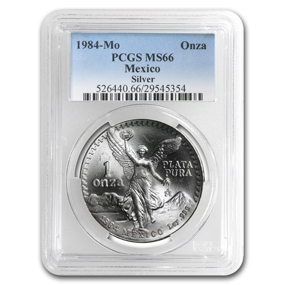 1984 Mexico 1 oz Silver Libertad MS-66 PCGS 1984 Mexico 1 oz Silver Libertad MS-66 PCGS