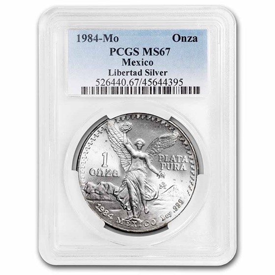 1984 Mexico 1 oz Silver Libertad MS-67 PCGS 1984 Mexico 1 oz Silver Libertad MS-67 PCGS