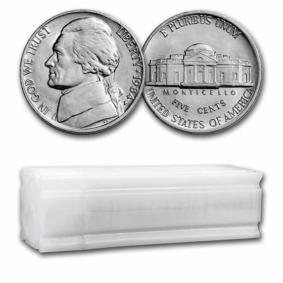 1984-P Jefferson Nickel 40-Coin Roll BU 1984-P Jefferson Nickel 40-Coin Roll BU