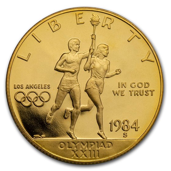 1984-S Gold $10 Commem Olympic Proof (Capsule Only) 1984-S Gold $10 Commem Olympic Proof (Capsule Only)