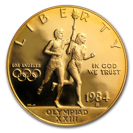 1984-S Gold $10 Commem Olympic Proof (w/Box & COA)