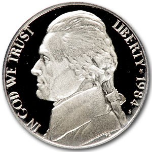 1984-S Jefferson Nickel Gem Proof 1984-S Jefferson Nickel Gem Proof