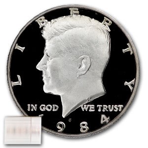 1984-S Kennedy Half Dollar 20-Coin Roll Proof 1984-S Kennedy Half Dollar 20-Coin Roll Proof