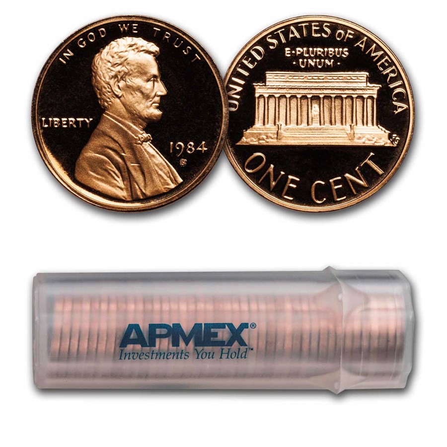 1984-S Lincoln Cent 50-Coin Roll Proof