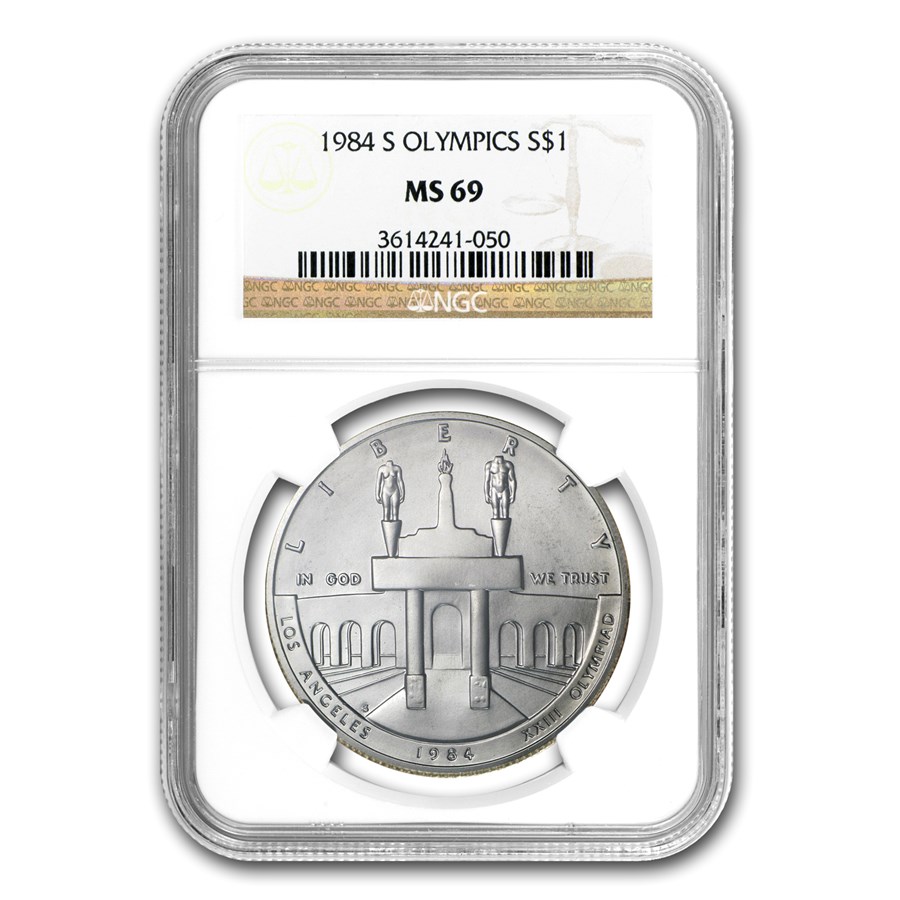 1984-S Olympic $1 Silver Commem MS-69 NGC