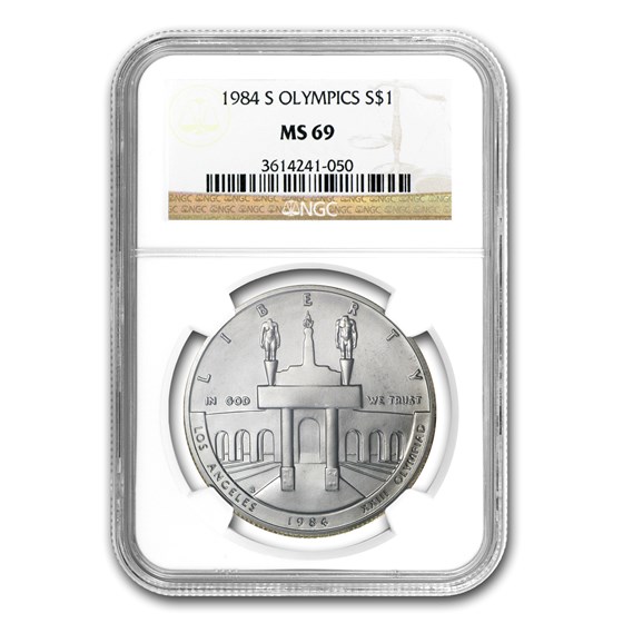 1984-S Olympic $1 Silver Commem MS-69 NGC 1984-S Olympic $1 Silver Commem MS-69 NGC