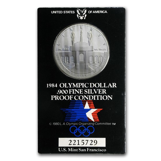 1984-S Olympic $1 Silver Commem (Original Olympic Holder) 1984-S Olympic $1 Silver Commem (Original Olympic Holder)