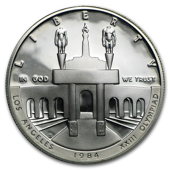 1984-S Olympic $1 Silver Commem Proof (w/Box & COA)